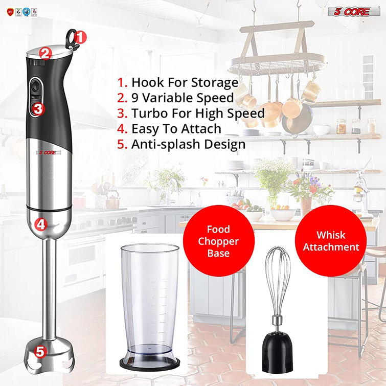 5 CORE Powerful Immersion Blender 500W Electric Hand Blender with